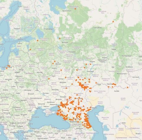 Места встреч шакала на территории России и сопредельных территориях..jpg